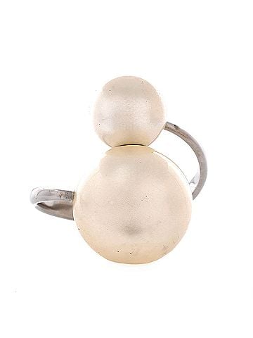 Chanel Double Pearl Cuff Bracelet Metal and Faux Pearls (view 1)