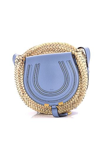 Chloé Marcie Basket Crossbody Bag Raffia and Leather Small (view 1)