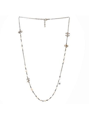 Chanel CC Station Long Necklace Metal with Faux Pearls, Beads, and Crystals (view 2)