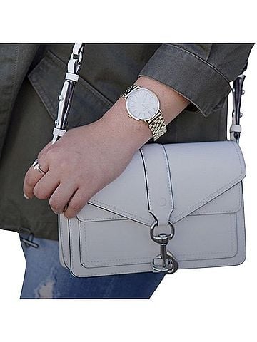 Rebecca Minkoff White Leather Hudson Moto Mini Chic Hamptons Classic Shoulder Bag Leather Crossbody Bag (view 2)