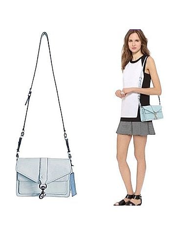 Rebecca Minkoff White Leather Hudson Moto Mini Chic Hamptons Classic Shoulder Bag Leather Crossbody Bag (view 1)