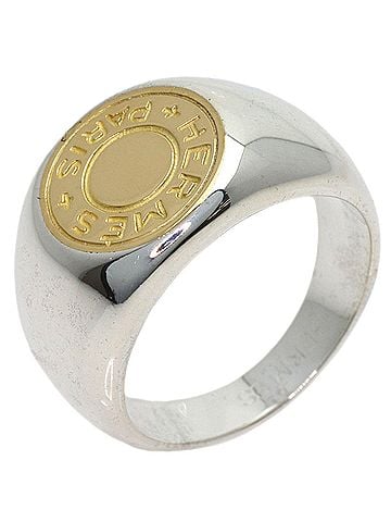 Hermès Hermes Sellier Clou de Selle Ring, 18K Yellow Gold/Silver, Women's (view 2)