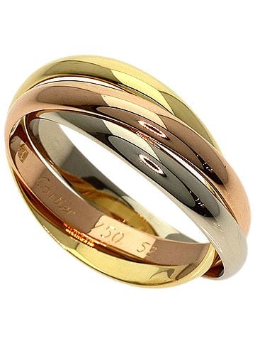 Cartier Cartier Trinity SM #52 Ring - 18K Yellow Gold/18K White Pink Gold Women's CARTIER (view 1)
