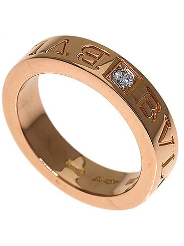 Bvlgari BVLGARI Double Logo 1P Diamond Ring - 18K Pink Gold Women's (view 1)