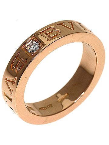 Bvlgari BVLGARI Double Logo 1P Diamond Ring - 18K Pink Gold Women's (view 2)