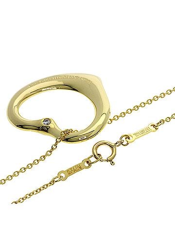 Tiffany & Co. Tiffany & Co. Open Heart 1P Diamond Necklace, 18K Yellow Gold, Women's. (view 2)