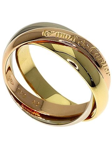Cartier Cartier Trinity MM #52 Ring - 18K Yellow Gold/18K White Pink Gold Women's CARTIER (view 1)