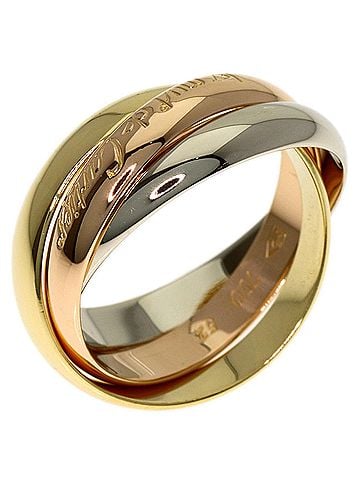 Cartier Cartier Trinity MM #52 Ring - 18K Yellow Gold/18K White Pink Gold Women's CARTIER (view 2)