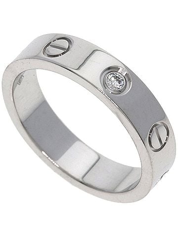 Cartier Cartier Mini Love Ring, 1P Diamond, 18K White Gold, Women's CARTIER (view 1)