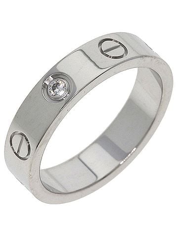 Cartier Cartier Mini Love Ring, 1P Diamond, 18K White Gold, Women's CARTIER (view 2)