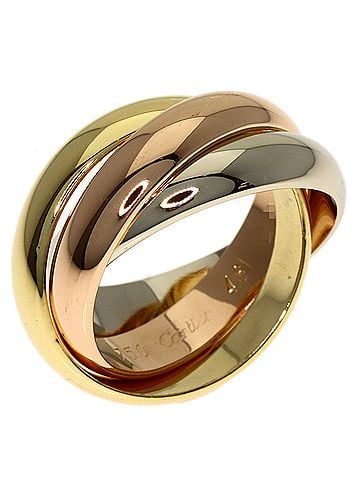 Cartier Cartier Trinity MM #48 Ring - 18K Yellow Gold/18K White Pink Gold Women's CARTIER (view 2)