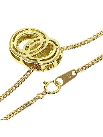 Céline Celine Double Circle Necklace, 18K Yellow Gold, Women's (view 2)