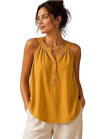 Cloth & Stone R9562-654-303 Sleeveless Henley (view 2)