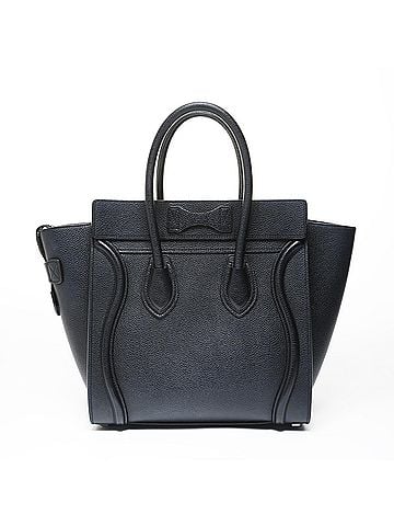 Céline Celine Luggage Micro Shopper Handbag, Black (view 2)