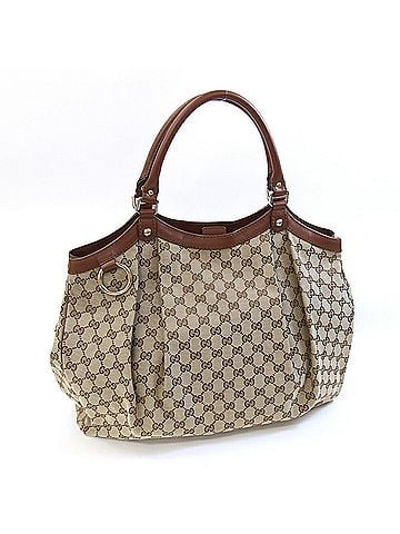 Gucci Gucci GG Sukey Tote Bag 211943 Beige Brown Canvas Leather Shoulder for Women GUCCI (view 1)