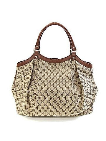 Gucci Gucci GG Sukey Tote Bag 211943 Beige Brown Canvas Leather Shoulder for Women GUCCI (view 2)