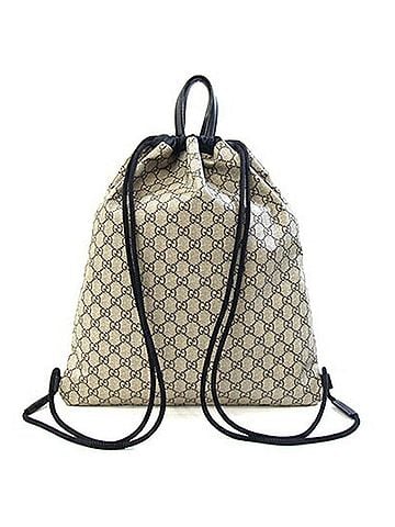 Gucci Gucci GG Supreme Angry Cat Backpack 473872 Beige Black Nylon Leather Knapsack Men's Women's GUCCI (view 2)