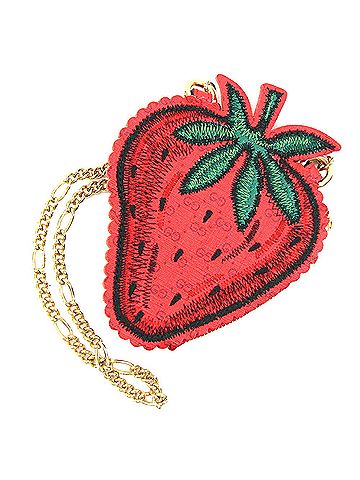 Gucci Gucci GG Supreme Pass Case 576495 Red Leather Wallet/Coin Purse Chain Shoulder Strawberry Women's GUCCI (view 1)