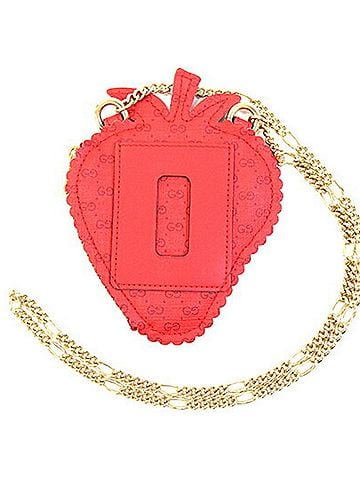 Gucci Gucci GG Supreme Pass Case 576495 Red Leather Wallet/Coin Purse Chain Shoulder Strawberry Women's GUCCI (view 2)