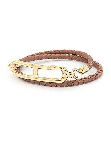 Hermès Hermes Bracelet, Louli Double Tour, H071727, Gold, Golden Yellow, Veau Swift Leather, Layer, Women's. (view 1)