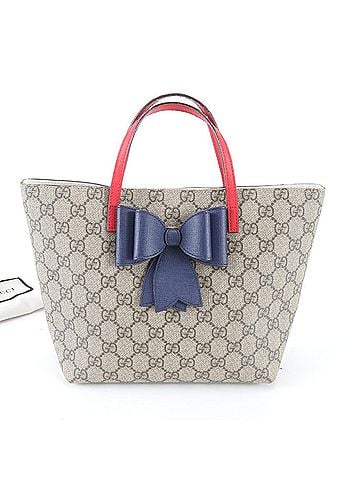 Gucci Excellent condition Gucci GG Supreme ribbon motif leather handbag/tote bag (model 457232) for women. (view 1)
