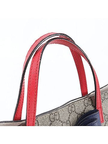 Gucci Excellent condition Gucci GG Supreme ribbon motif leather handbag/tote bag (model 457232) for women. (view 2)