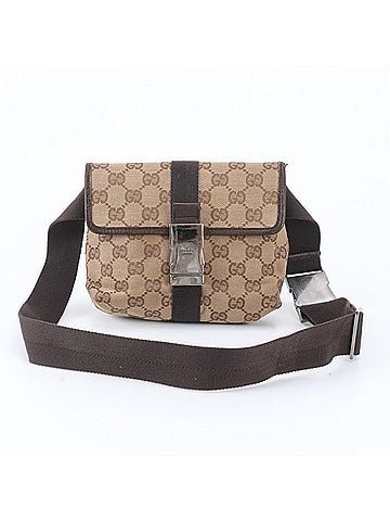 Gucci Gucci GG Canvas 131236 Leather 2-Way Body Bag, Waist Pouch, Shoulder Brown, Men's (view 1)