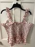 J.Crew 100% Cotton Floral Pink White Tank Top Size L - photo 6