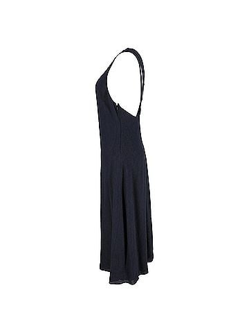 Khaite Khaite Etta Midi Criss-Cross Back Strap Dress in Navy Blue Cotton (view 2)