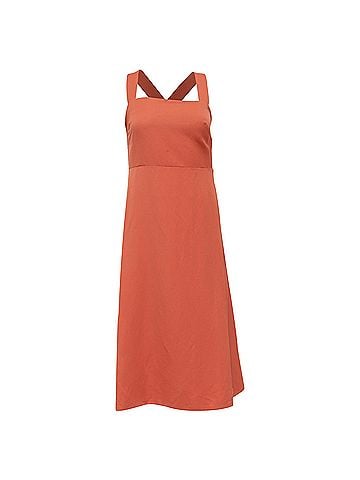 Theory Theory Crossback Midi Dress in Orange Polyamide (view 1)