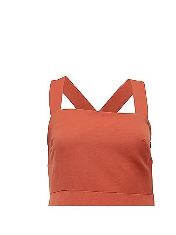Theory Theory Crossback Midi Dress in Orange Polyamide (view 2)