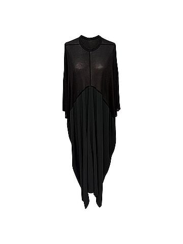 Rick Owens Rick Owens Crewneck Kite Maxi Dress in Black Cupro (view 1)