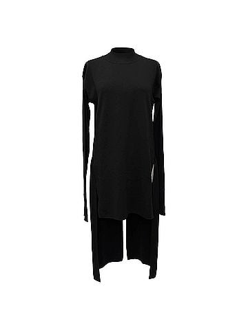 Rick Owens Rick Owens Long Back Midi Dress in Black Wool (view 1)