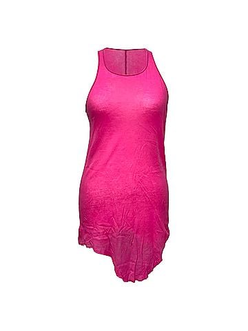Rick Owens Rick Owens Asymmetric Tank Top in Pink Cotton (view 1)
