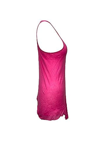 Rick Owens Rick Owens Asymmetric Tank Top in Pink Cotton (view 2)