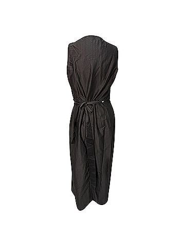 Rick Owens Rick Owens Gathered Sleeveless Midi Dress in Black Cotton (view 2)