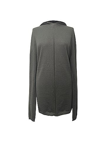Rick Owens Rick Owens Knitted Hoodie in Black Wool (view 1)
