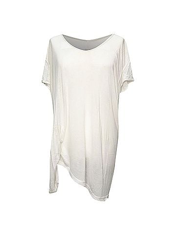 Rick Owens Rick Owens Hiked T-shirt in White Viscose (view 1)