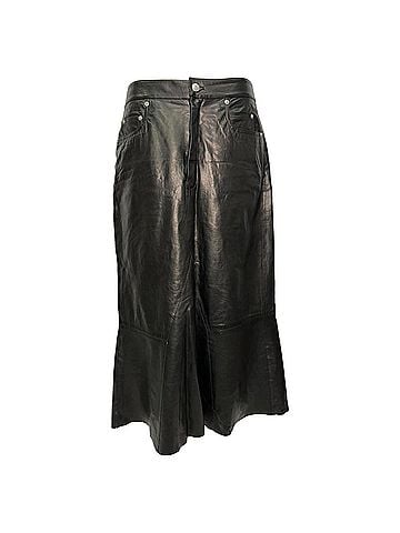 Rick Owens Rick Owens Crinkled Midi Skirt in Black Lamb Leather (view 1)