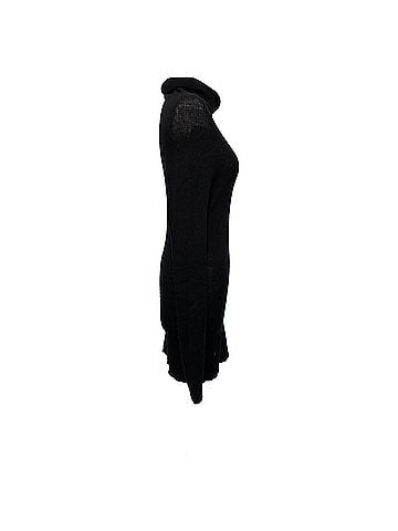 Rick Owens Rick Owens Ribbed Turtleneck Sweater in Black Wool (view 2)