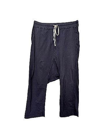Rick Owens Rick Owens DRKSHDW Drawstring Pants in Navy Blue Cotton (view 1)