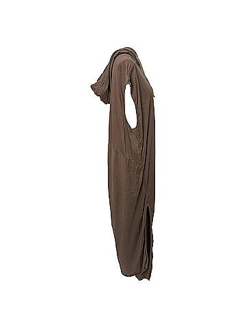 Rick Owens Rick Owens Edfu Hooded Maxi Dress in Brown Cotton (view 2)