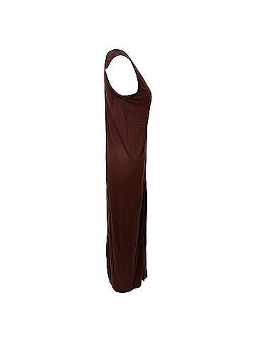 Rick Owens Rick Owens V-Neck Maxi Dress Brown Viscose (view 2)