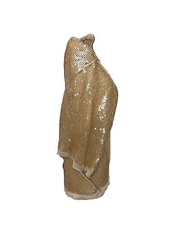Rick Owens Rick Owens Cowl Neck Sequined Blouse in Beige Silk (view 2)