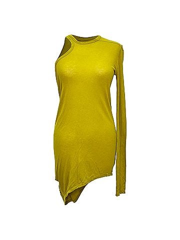 Rick Owens Rick Owens Ziggy Banana Tank Top in Yellow Viscose (view 1)