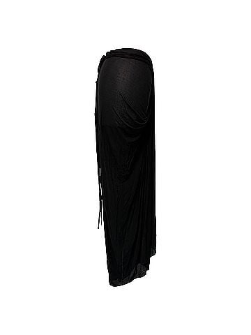 Rick Owens Rick Owens Draped Midi Skirt in Black Cupro (view 2)