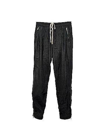 Rick Owens Rick Owens Satin-Twill Tapered Trousers in Black Cupro (view 1)