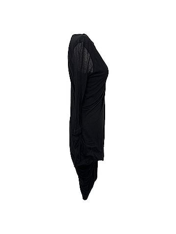 Rick Owens Rick Owens Long Sleeve Draped Mini Dress in Black Viscose (view 2)