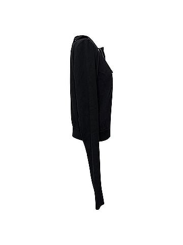 Rick Owens Rick Owens Asymmetric Zip-Up Sweatshirt in Black Cotton (view 2)