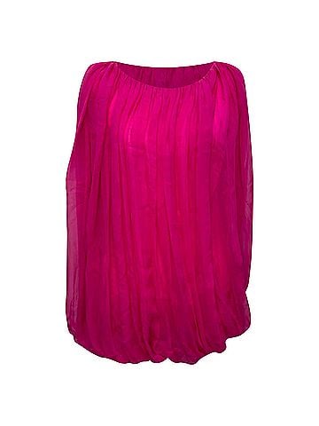 Rick Owens Rick Owens Gathered Blouse in Pink Silk (view 1)